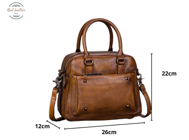 Genuine Leather Retro Women Handbag
