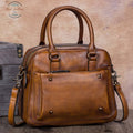 Genuine Leather Retro Women Handbag Brown