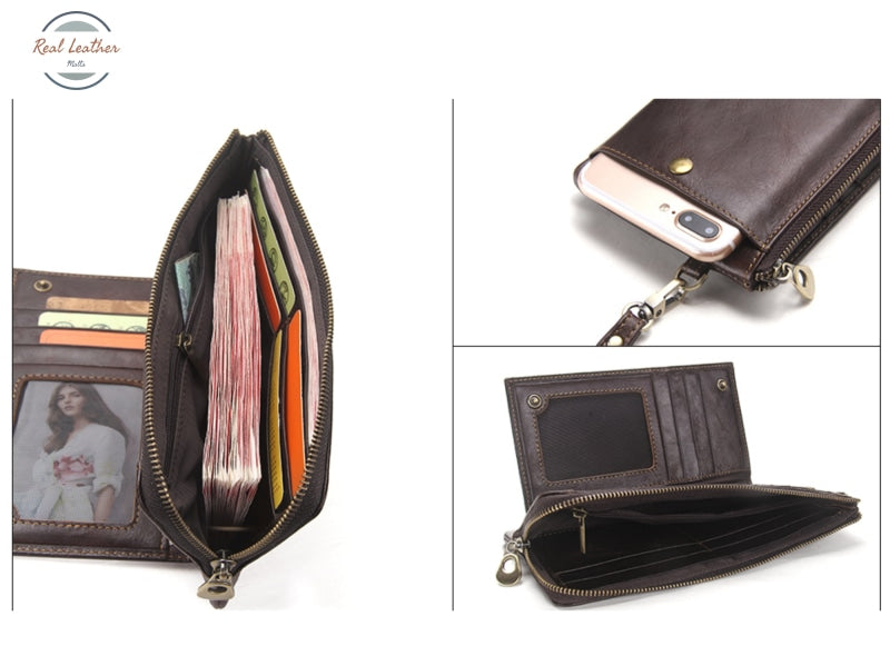 Genuine Leather Rfid Clutch Wallet