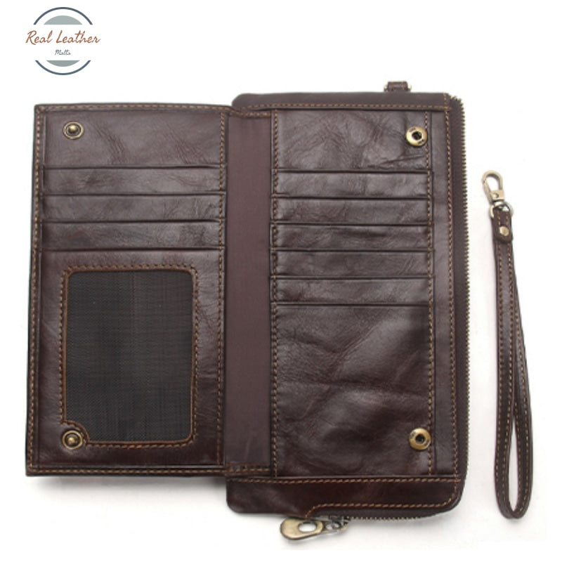 Genuine Leather Rfid Clutch Wallet