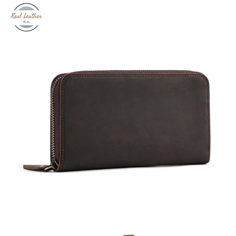 Genuine Leather Rfid Vintage Long Wallet