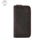 Genuine Leather Rfid Vintage Long Wallet Coffee