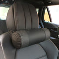 Genuine Leather Round Neck Pillow Black