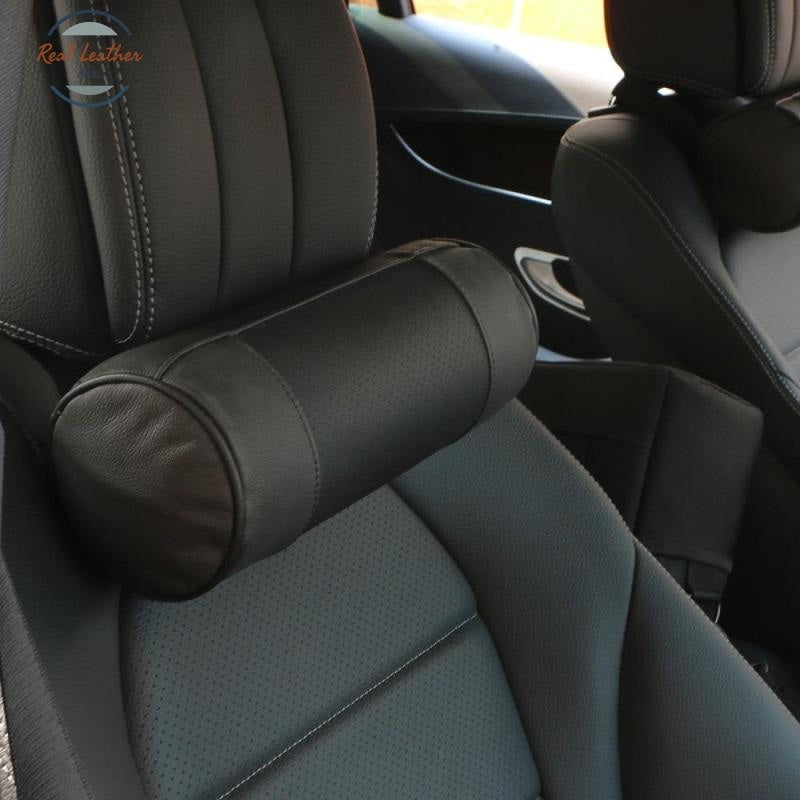 Genuine Leather Round Neck Pillow