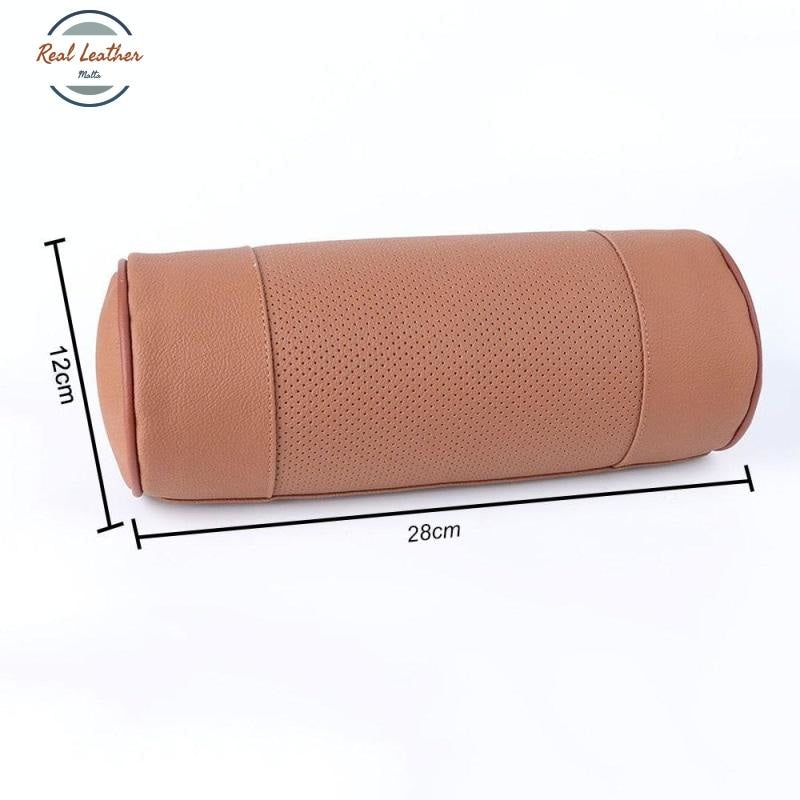 Genuine Leather Round Neck Pillow