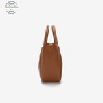 Genuine Leather Ruched Shoulder Bag