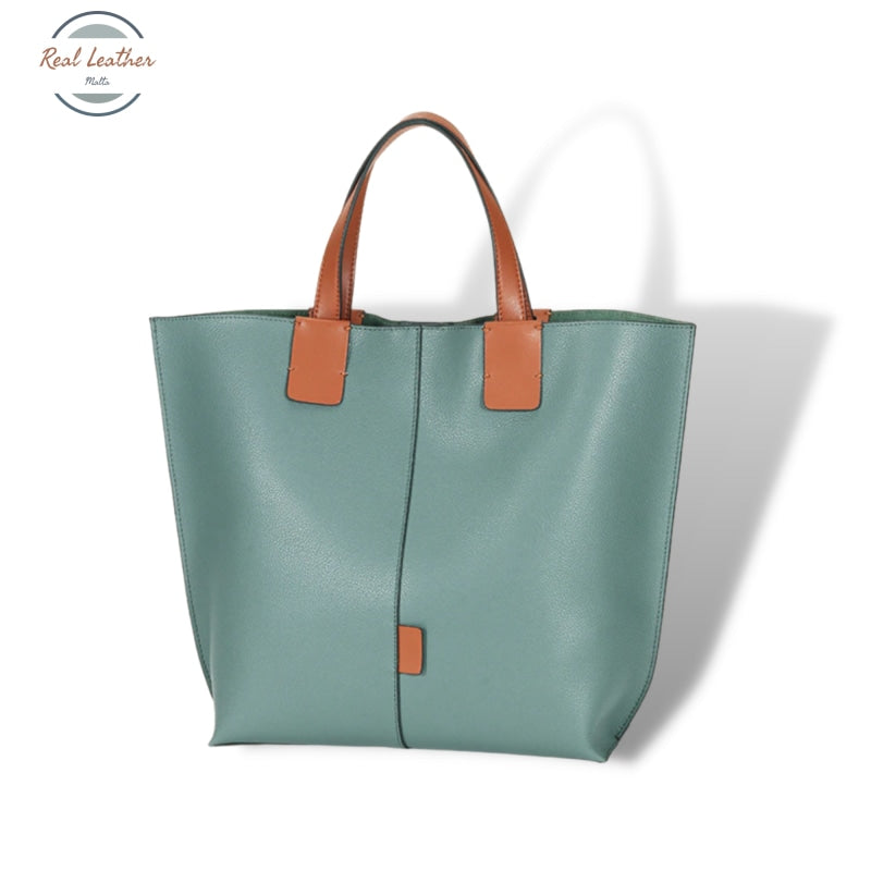 Genuine Leather Shopping Tote Bag