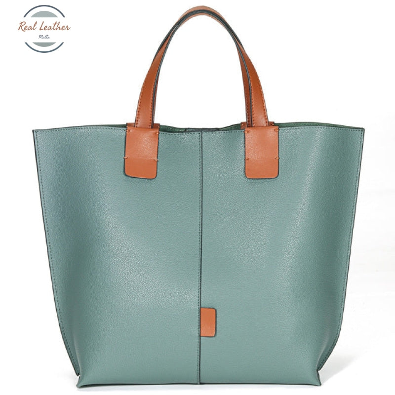 Genuine Leather Shopping Tote Bag