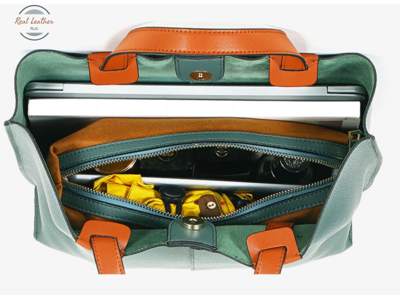 Genuine Leather Shopping Tote Bag