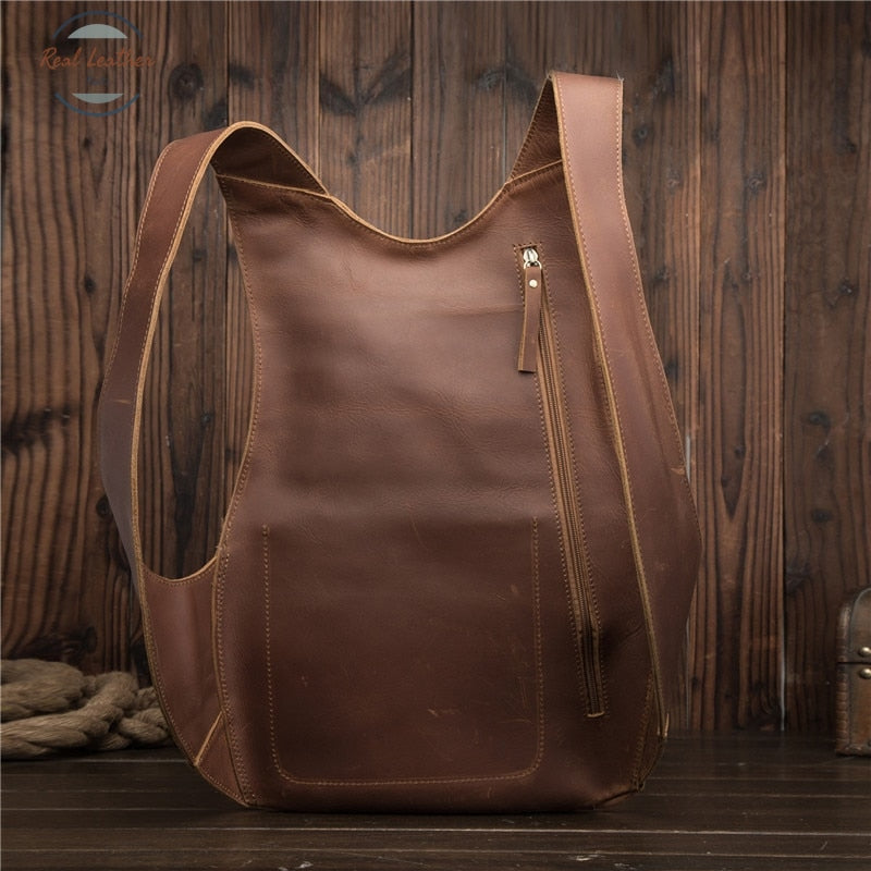 Genuine Leather Shoulder Back-Pack Pouch Backpacks