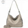 Genuine Leather Shoulder Bag Beige