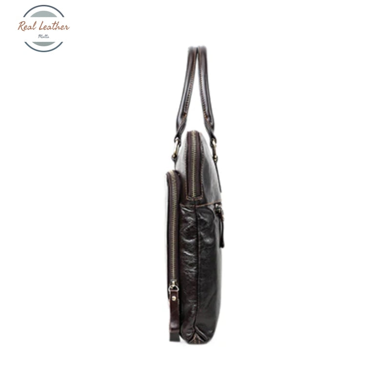 Genuine Leather Slim 15-Inch Briefcase / Laptop Bag