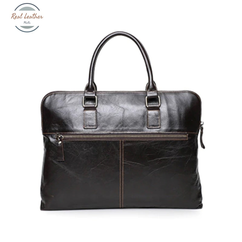 Genuine Leather Slim 15-Inch Briefcase / Laptop Bag