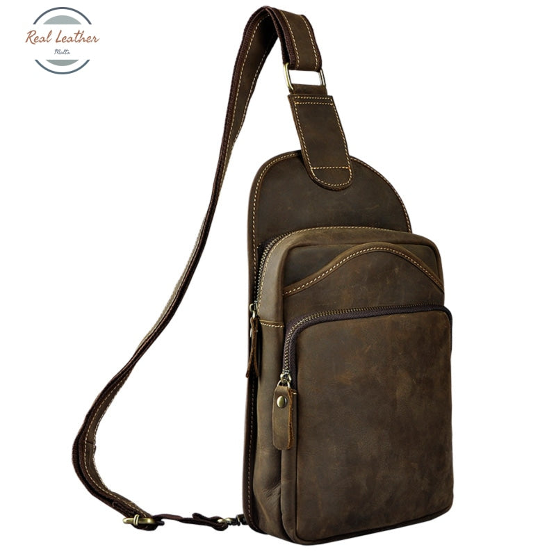 Genuine Leather Slim Casual Fanny Pack Chest Bag