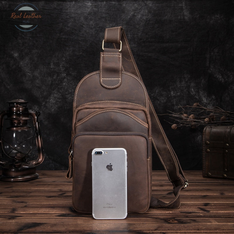 Genuine Leather Slim Casual Fanny Pack Chest Bag