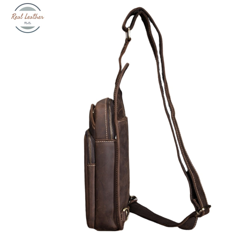 Genuine Leather Slim Casual Fanny Pack Chest Bag