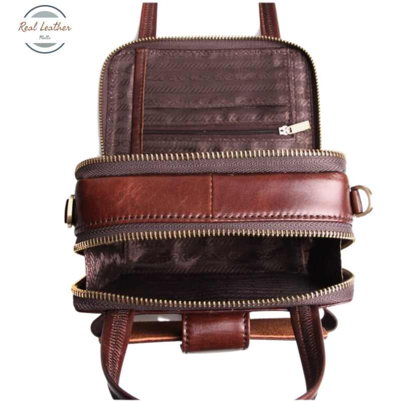Genuine Leather Small Vintage Hasp Handbag Handbags