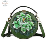 Genuine Leather Small Women Shoulder Bag Green