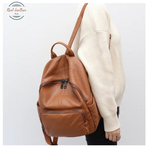 Genuine Leather Soft Casual Ladies Backpack