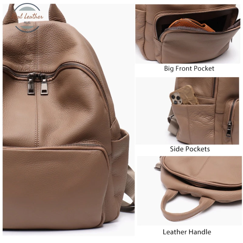 Genuine Leather Soft Casual Ladies Backpack