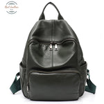 Genuine Leather Soft Casual Ladies Backpack Green