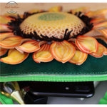 Genuine Leather Sun Flower Cross Body Bag