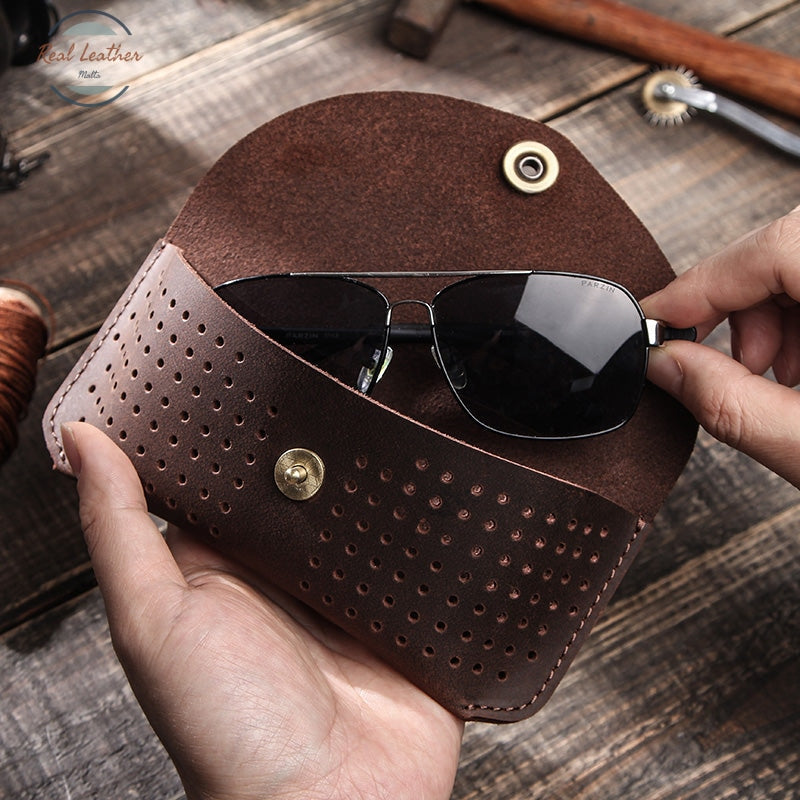 Genuine Leather Sunglasses Protector Case