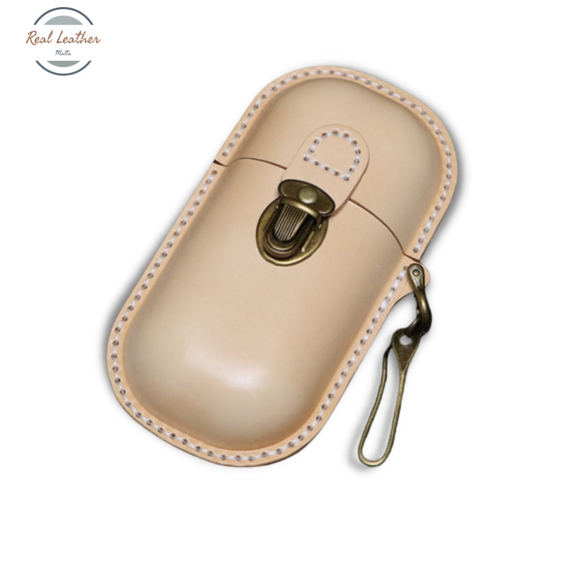 Genuine Leather Sunglasses Travel Case Beige Eyewear Cases & Holders