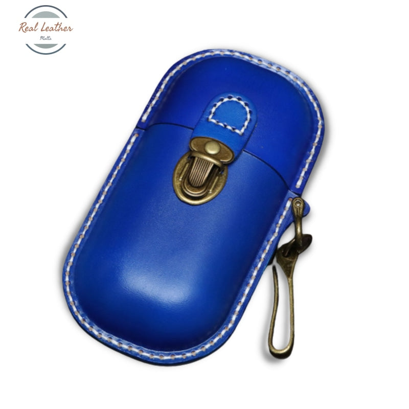 Genuine Leather Sunglasses Travel Case Blue Eyewear Cases & Holders