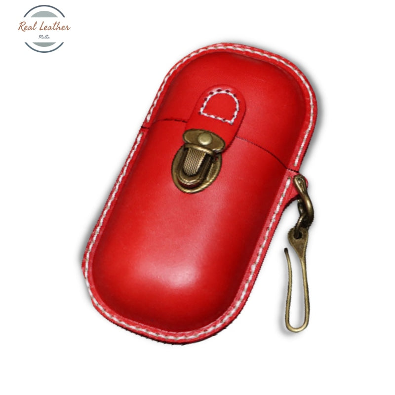 Genuine Leather Sunglasses Travel Case Red Eyewear Cases & Holders