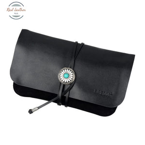 Genuine Leather Tobacco Pipe Pouch Black