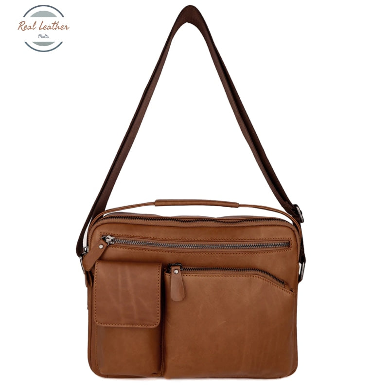 Genuine Leather Top Handle Messenger Bag