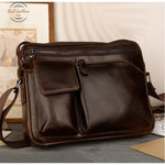 Genuine Leather Top Handle Messenger Bag