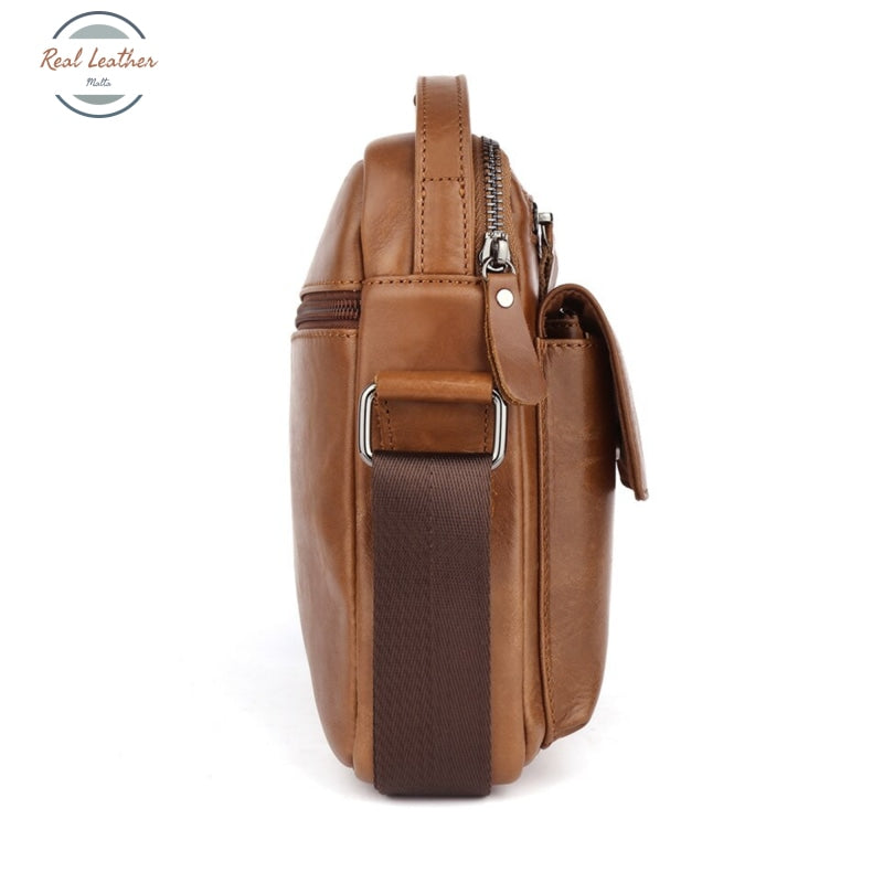 Genuine Leather Top Handle Messenger Bag