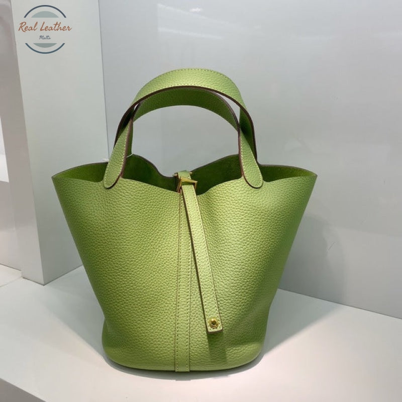 Genuine Leather Tote Bag For Women Green / Small