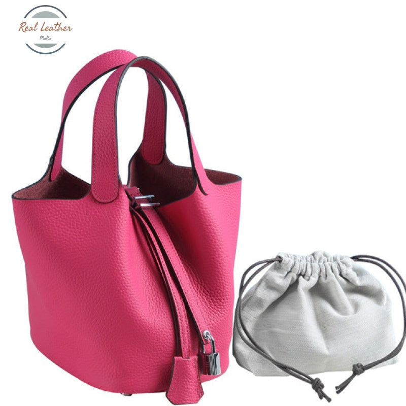 Genuine Leather Tote Bag For Women Rose / Small