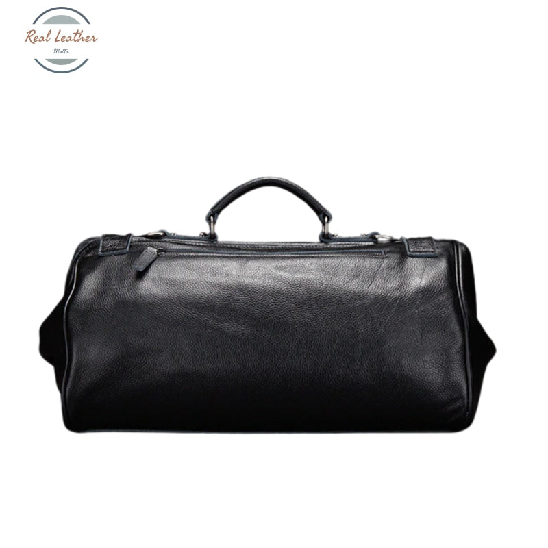 Genuine Leather Travel Bag With Metal Buckle Travel Bag