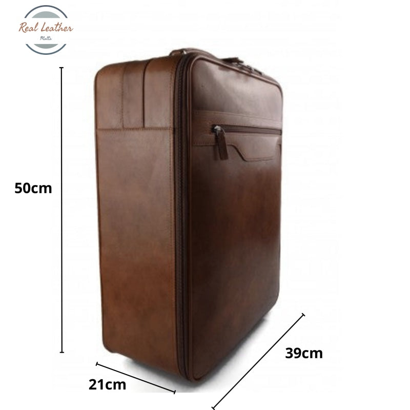 Genuine Leather Travel Suitcase