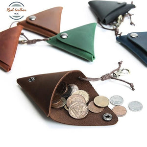 Genuine Leather Triangle Coin Wallet Wallets