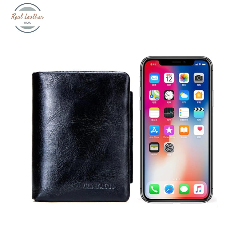Genuine Leather Trifold Wallet