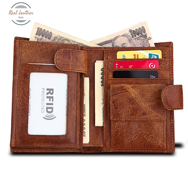 Genuine Leather Trifold Wallet