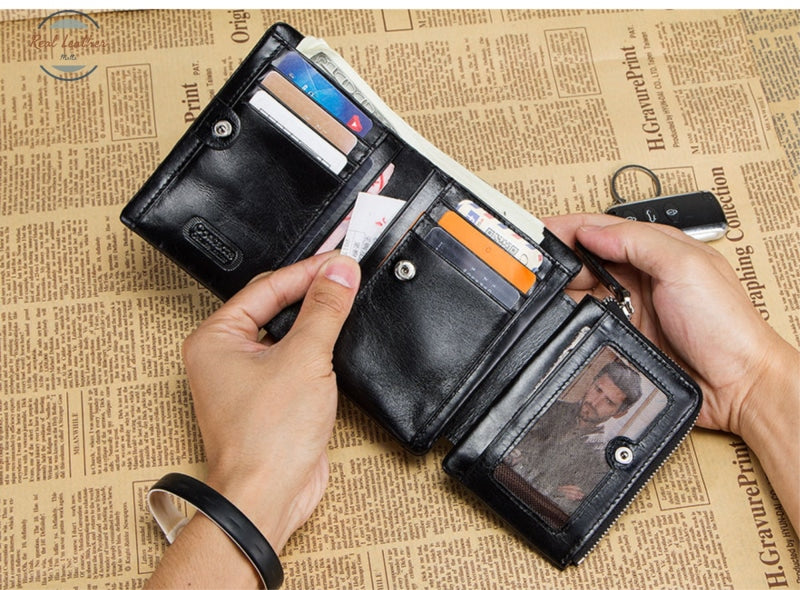 Genuine Leather Trifold Wallet