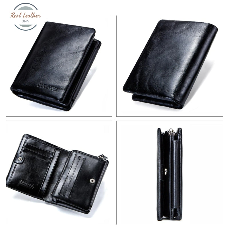 Genuine Leather Trifold Wallet