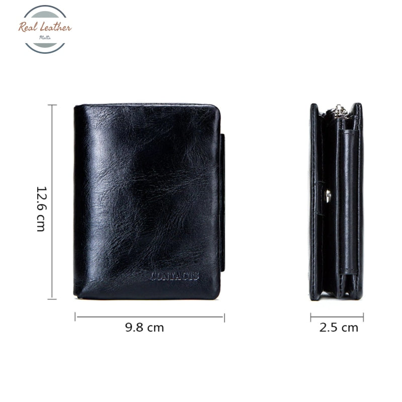 Genuine Leather Trifold Wallet
