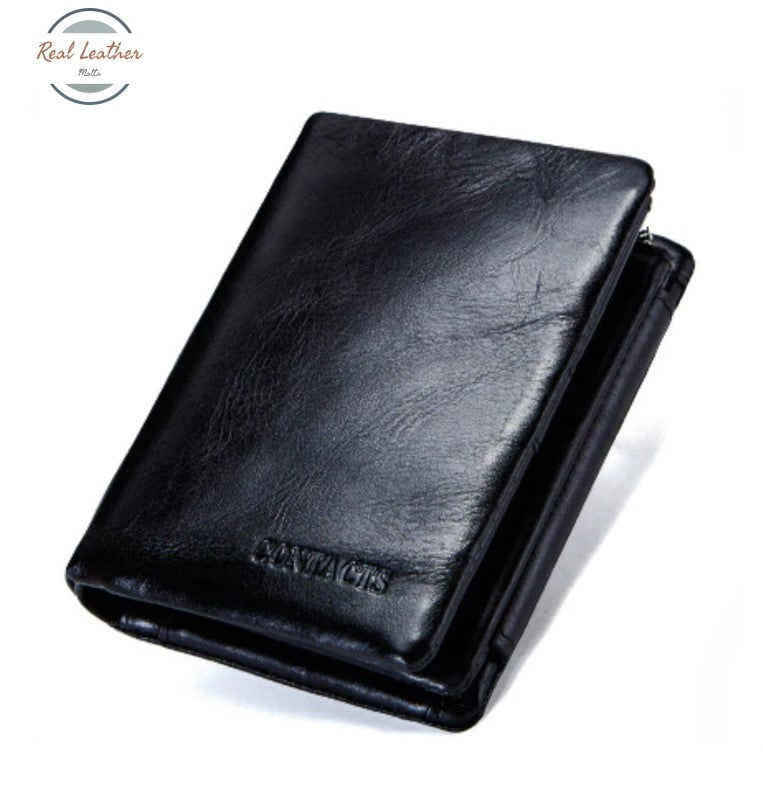 Genuine Leather Trifold Wallet