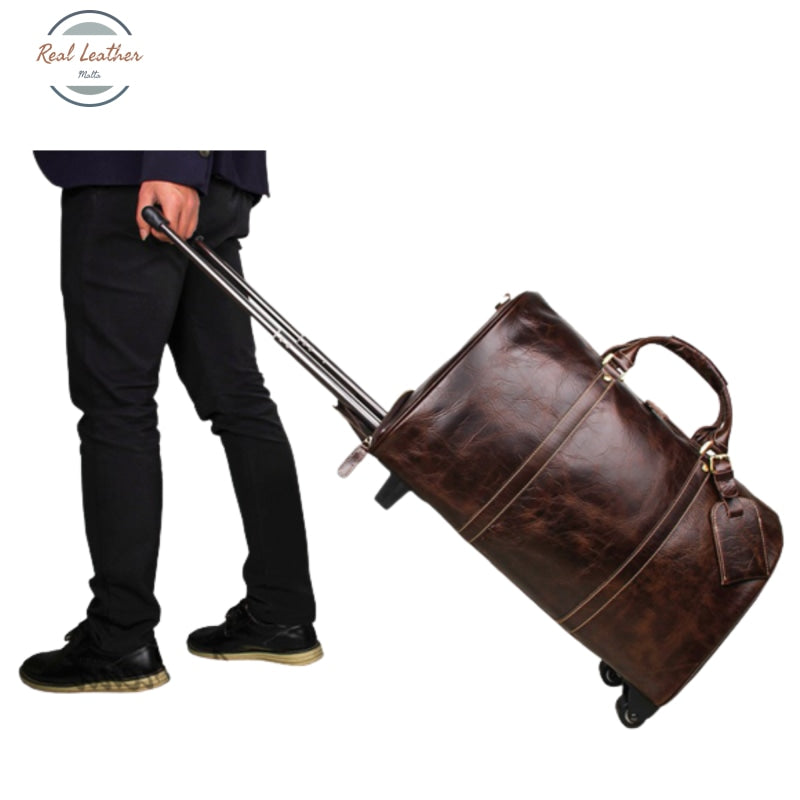 Genuine Leather Trolley Duffel Bag Bags