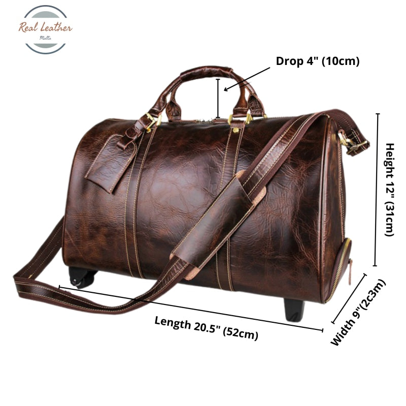 Genuine Leather Trolley Duffel Bag Bags