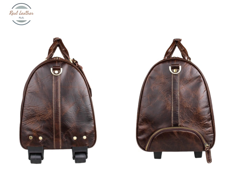 Genuine Leather Trolley Duffel Bag Bags