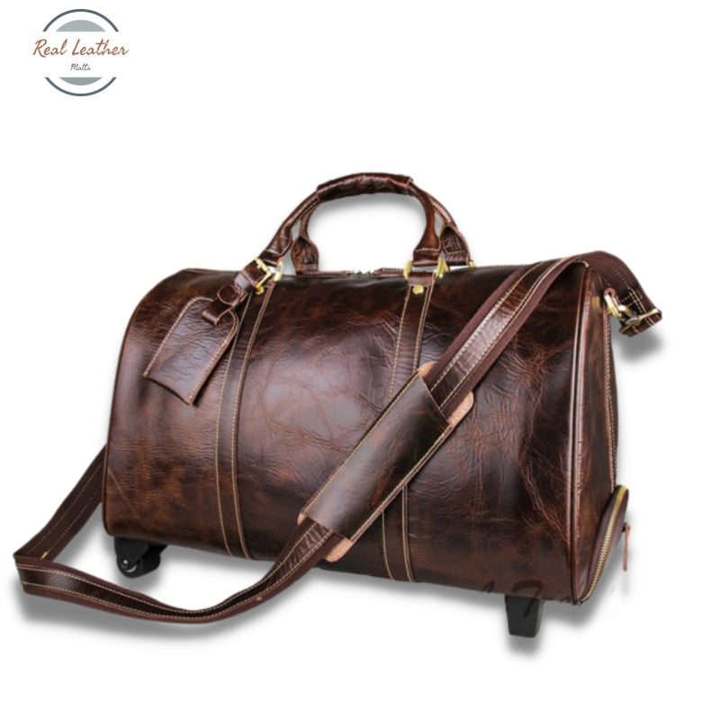 Genuine Leather Trolley Duffel Bag Bags