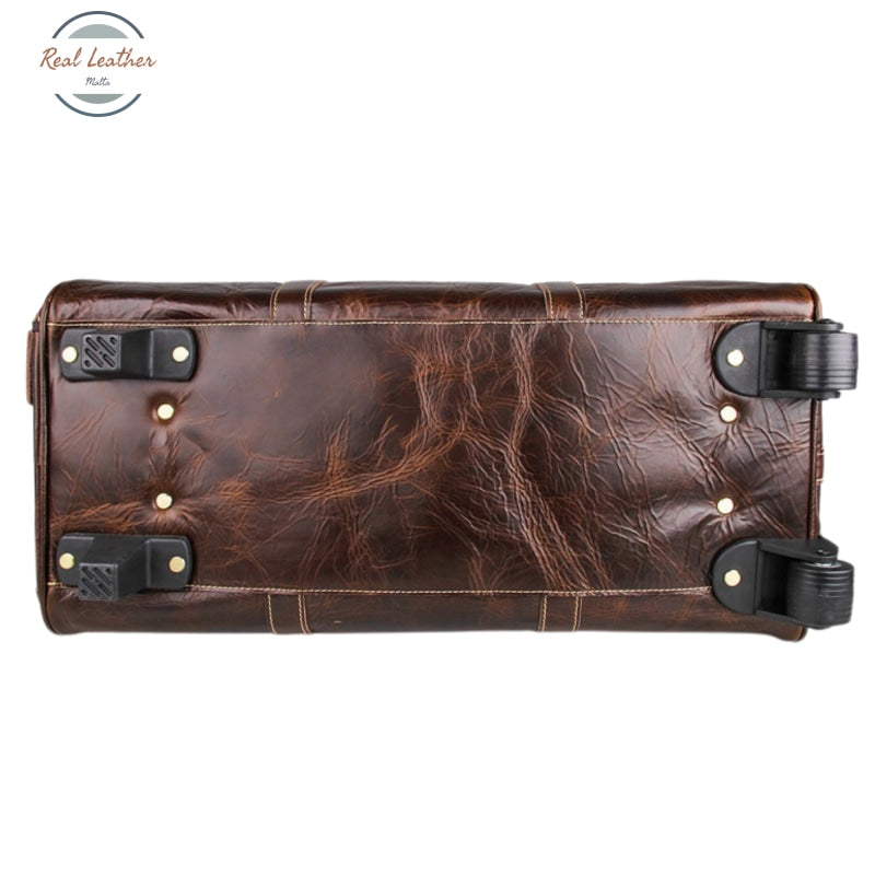 Genuine Leather Trolley Duffel Bag Bags